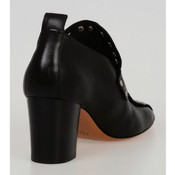 CELINE SOFT LEATHER SLIPPER PUMP 70 STUD DETAIL BLACK LOAFERS SIZE 38.5 - Picture 2 of 11